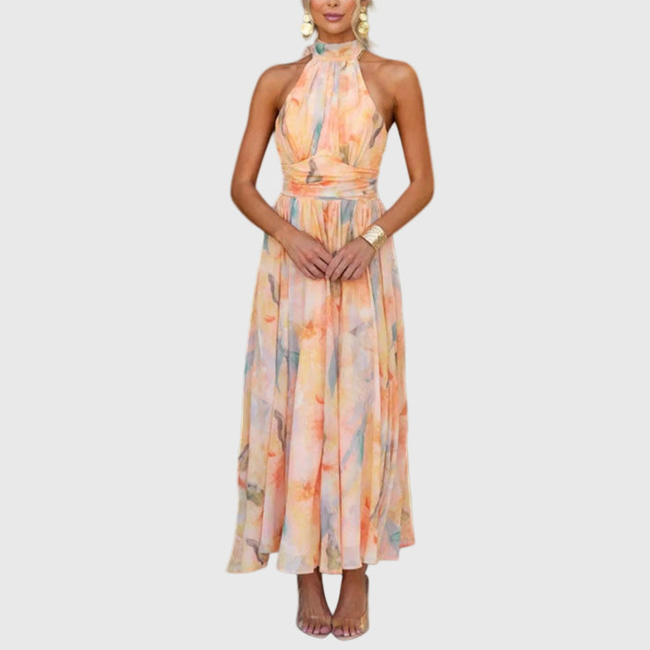 Ariellea | Women's Elegant Halter Maxi Dress — Flowy Fit