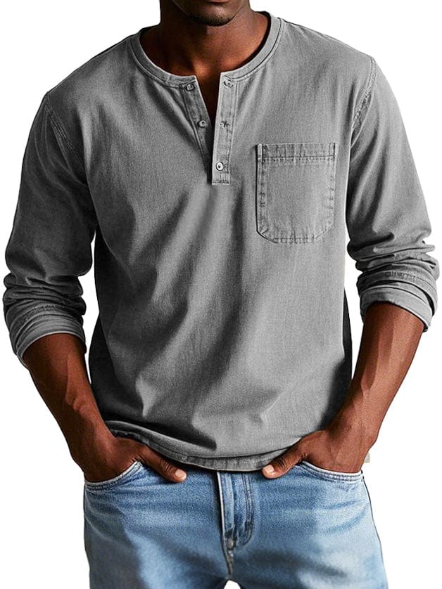 Luka | Men's Vintage Henley Top — Relaxed Casual Fit