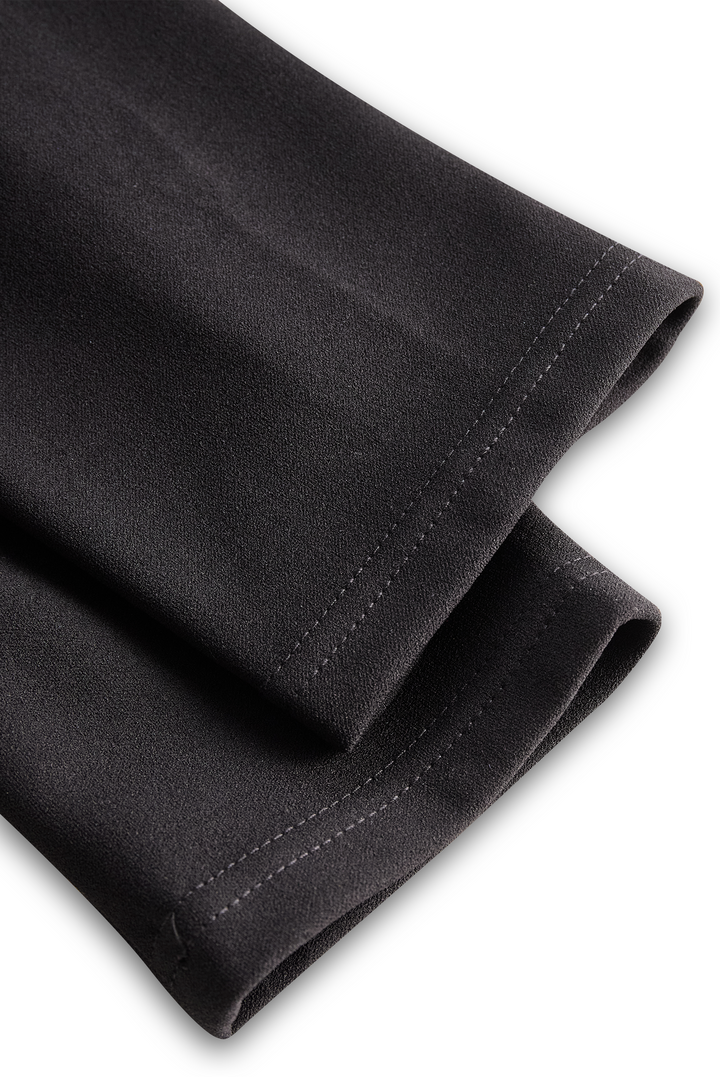 Catherine | Women's Belted Midi Dress — Elegant Black Silhouette