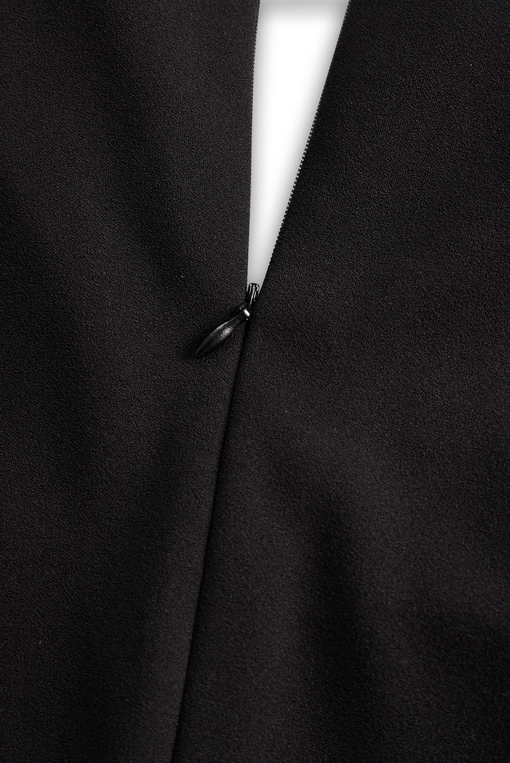 Catherine | Women's Belted Midi Dress — Elegant Black Silhouette