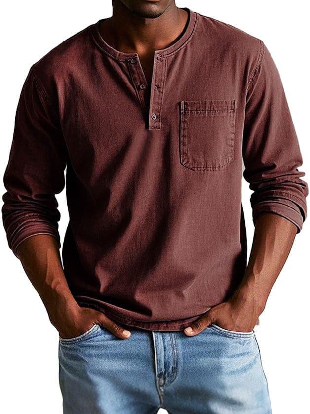 Luka | Men's Vintage Henley Top — Relaxed Casual Fit