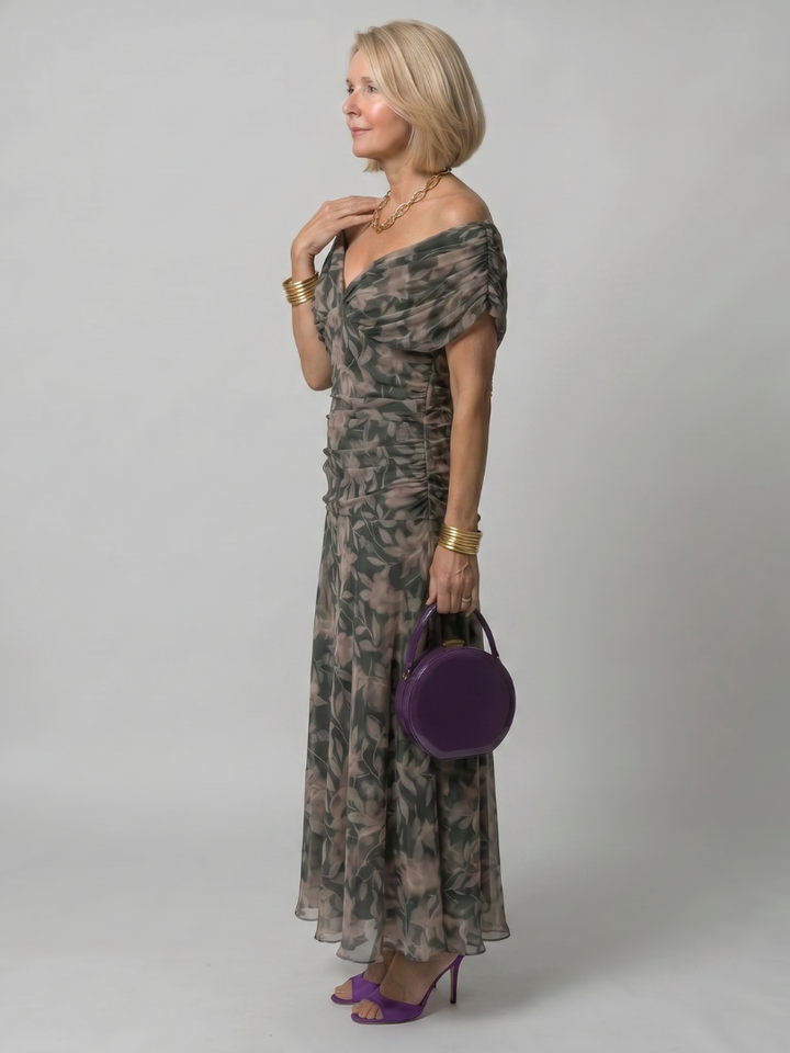 Calen | Women's Off-Shoulder Midi Dress — Flowy Fit