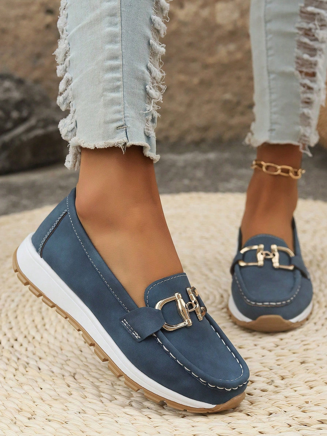 Ellie - Women's Flat Buckle Loafers for Everyday Wear