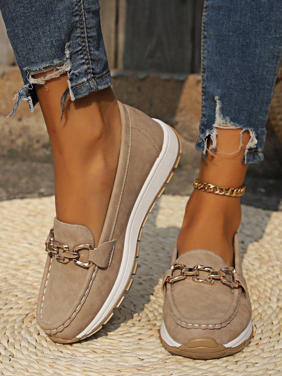 Ellie - Women's Flat Buckle Loafers for Everyday Wear
