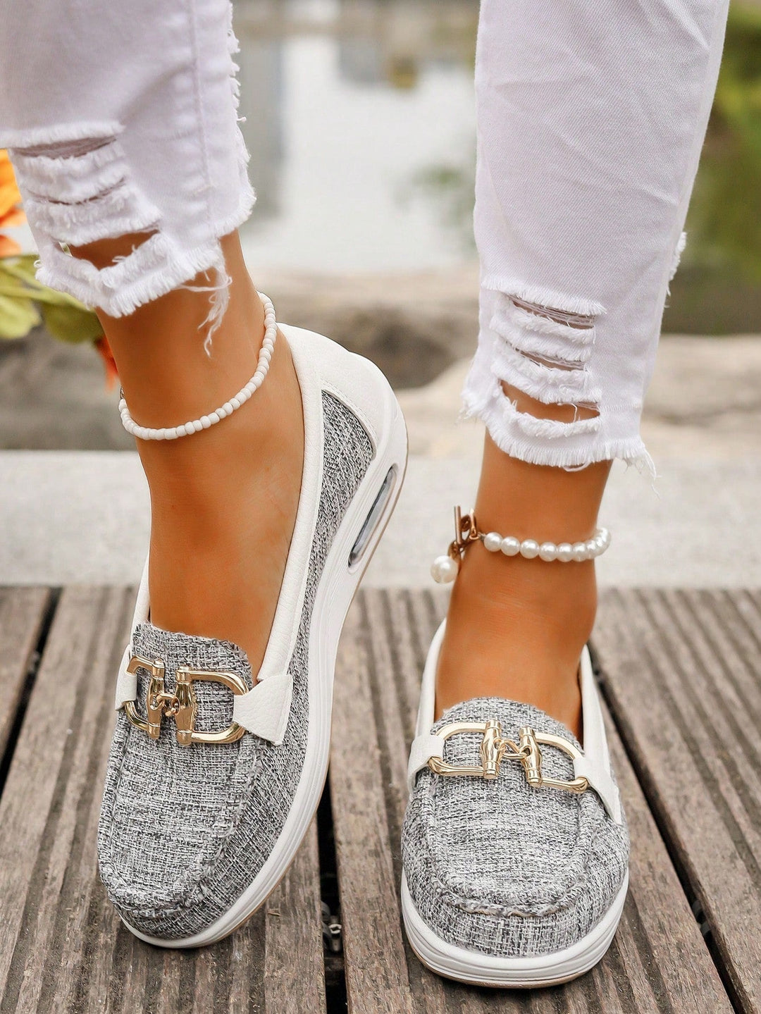 Ellie - Women's Flat Buckle Loafers for Everyday Wear