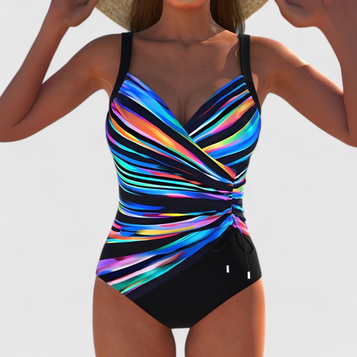 Tazlyne | Women's Floral Wrap One-Piece Swimsuit