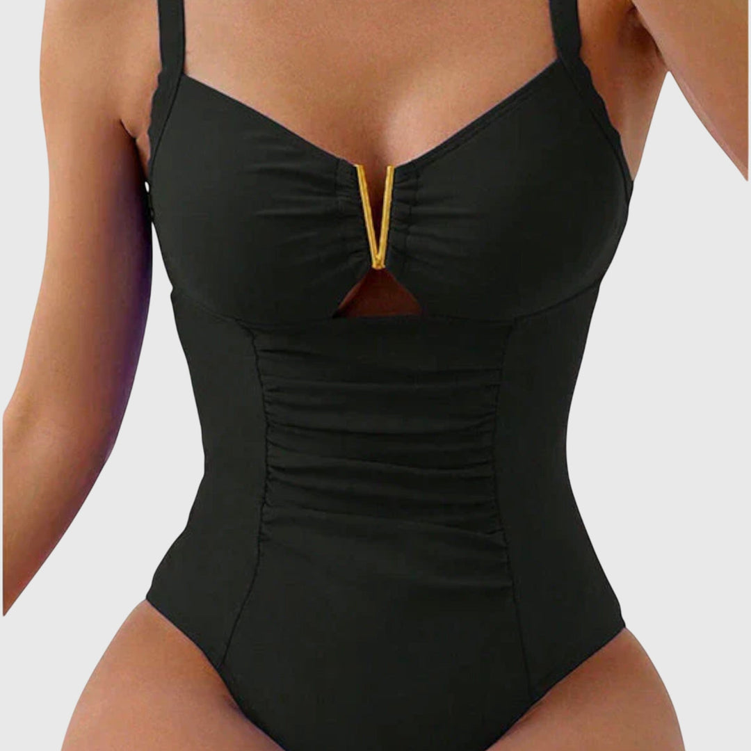 Cinzia - Women's V-Neck Swimsuit with Tummy Control