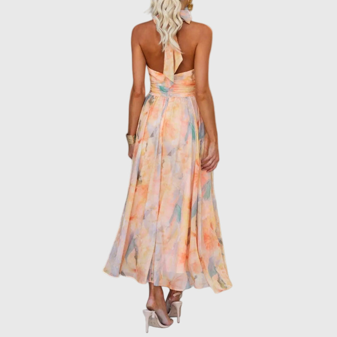 Ariellea | Women's Elegant Halter Maxi Dress — Flowy Fit
