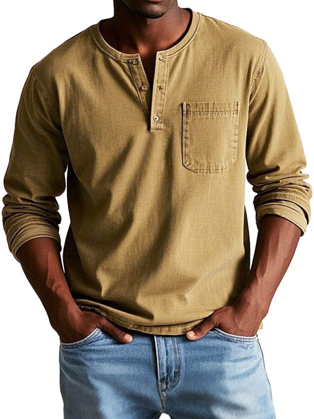 Luka | Men's Vintage Henley Top — Relaxed Casual Fit