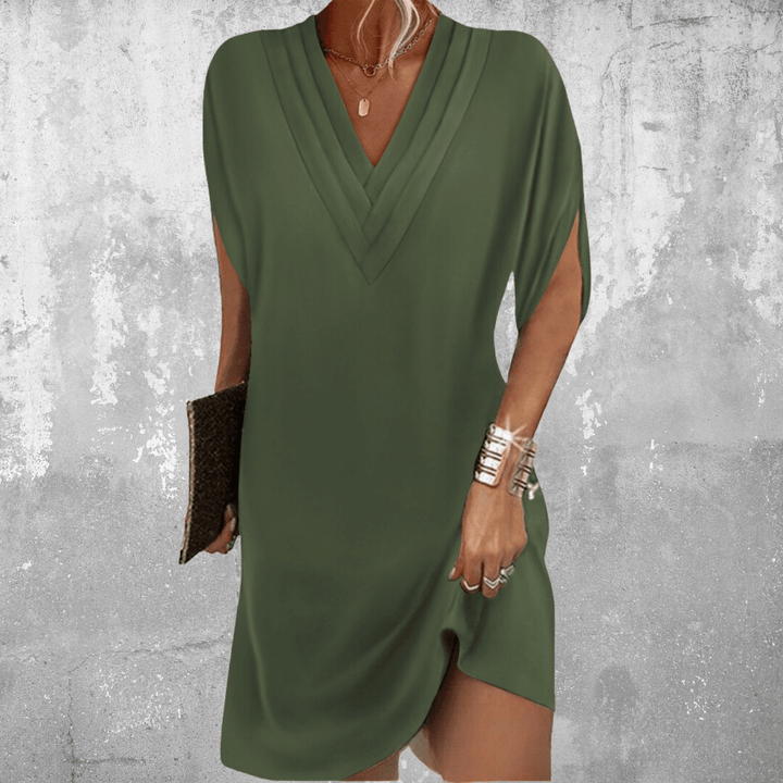 Thalia | Women's Flattering V-Neck Shift Dress for Any Occasion