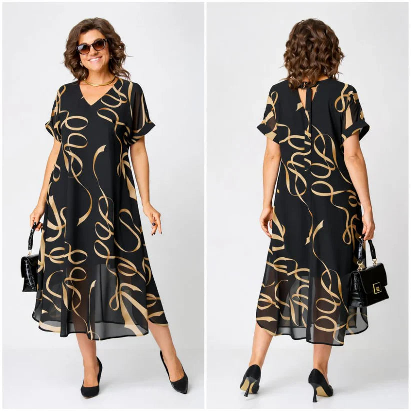 NORA | Women's Relaxed Fit Midi Dress — Elegant Casual