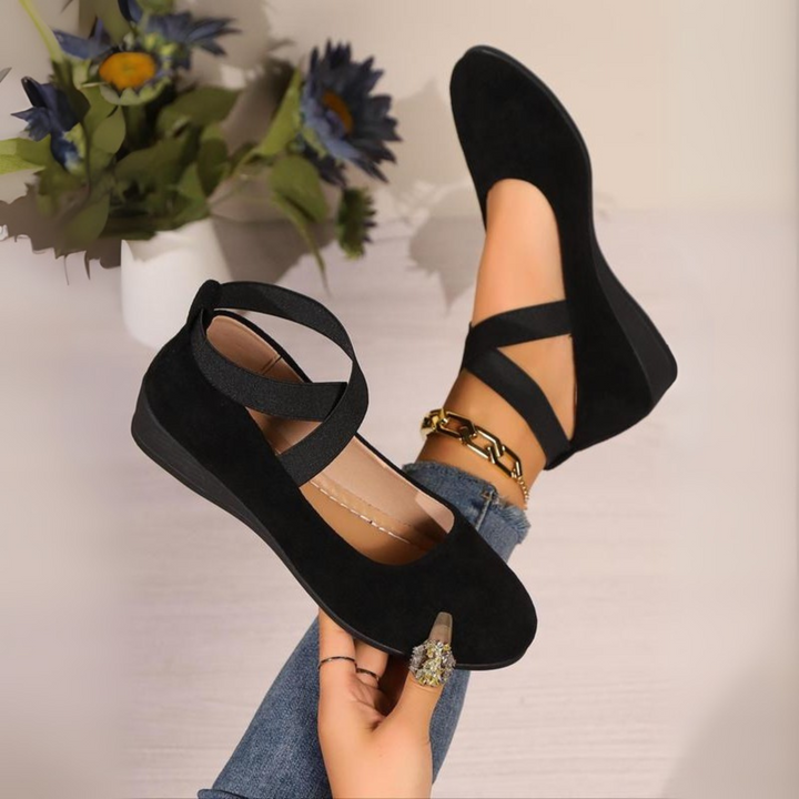 GABRIELLE | Women's Closed-Toe Wedge Ballerina Shoes