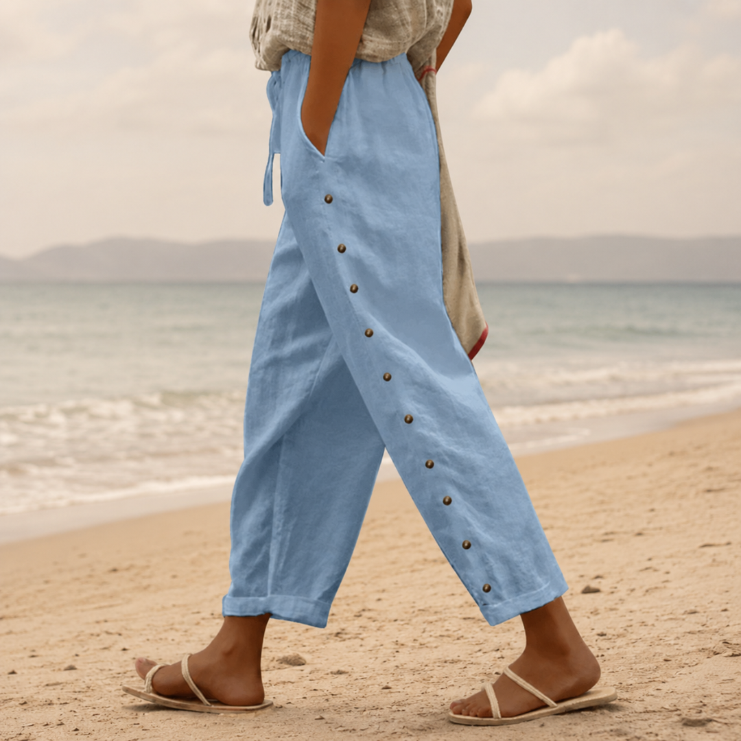 Celine - Women's Relaxed Straight-Leg Casual Trousers