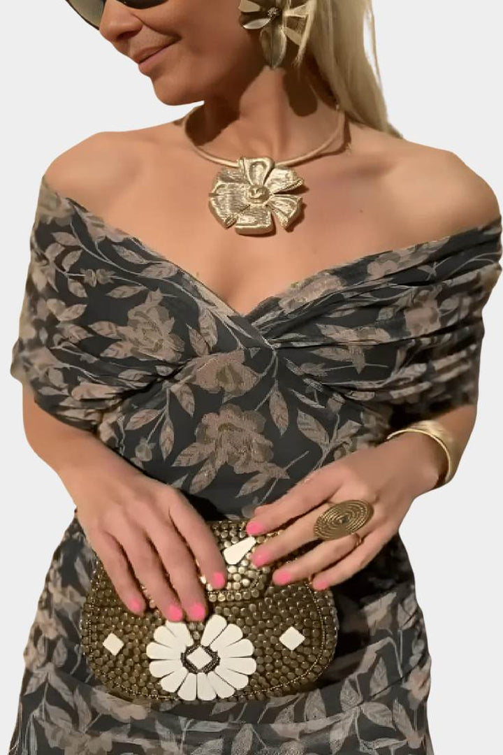 Eloria | Women's Elegant Floral Pleated Dress — Feminine Fit