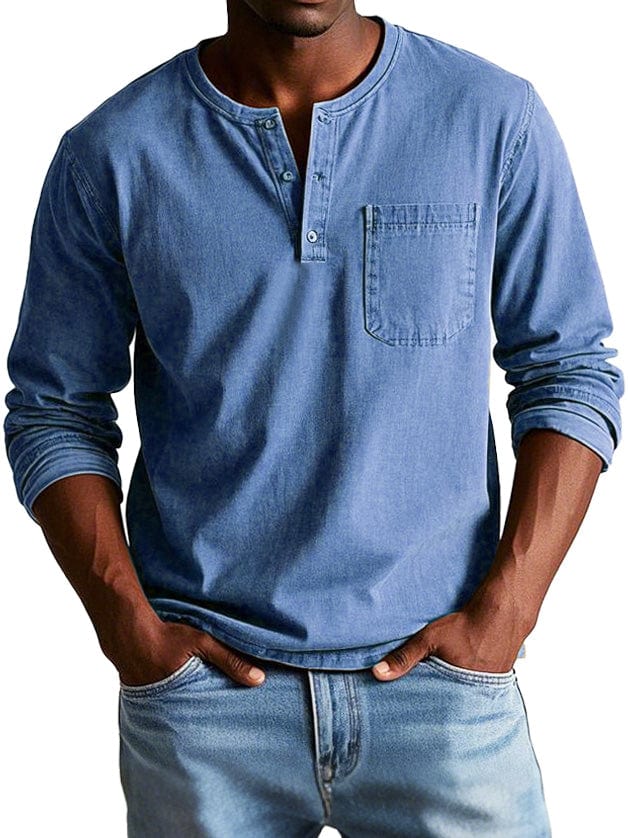 Luka | Men's Vintage Henley Top — Relaxed Casual Fit