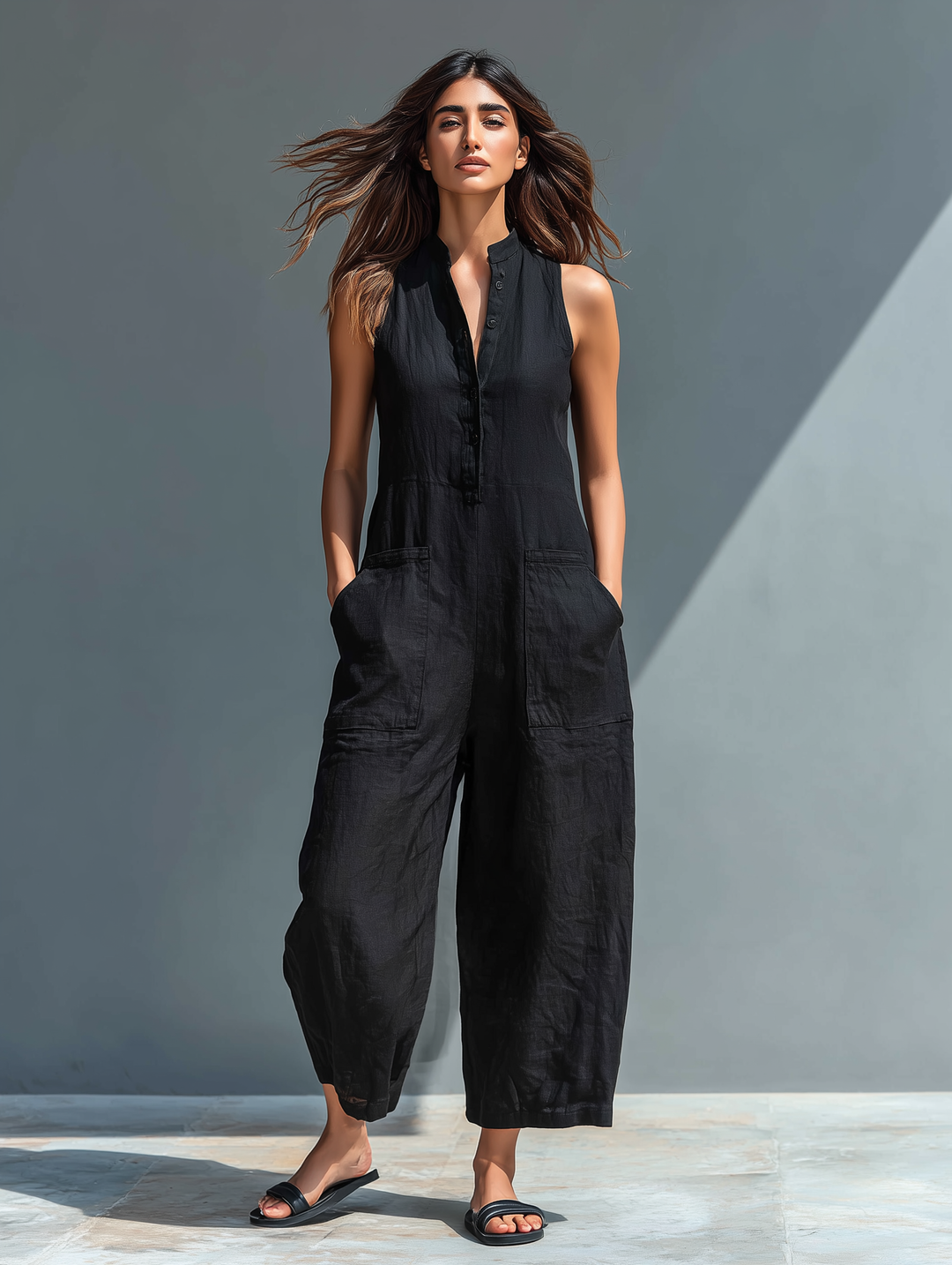 Lucinda | Women's Sleeveless Jumpsuit — Relaxed Elegant Fit