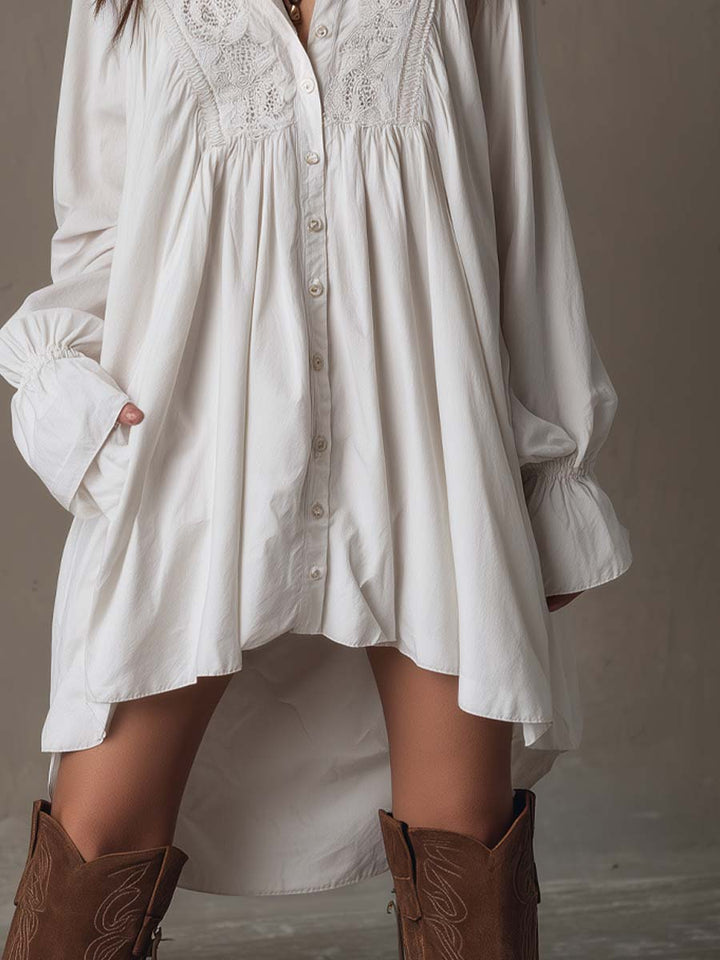 Georgia - Women's Retro Lace Mini Dress — Irregular Hem
