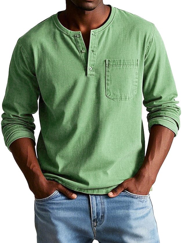 Luka | Men's Vintage Henley Top — Relaxed Casual Fit