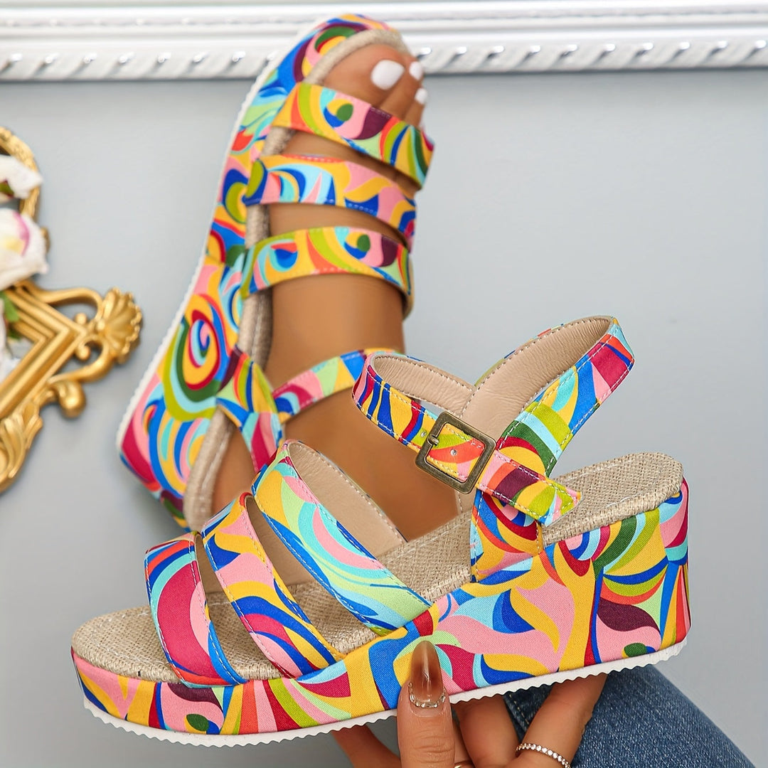 Selora | Women's Platform Ankle Strap Sandals — Open Toe