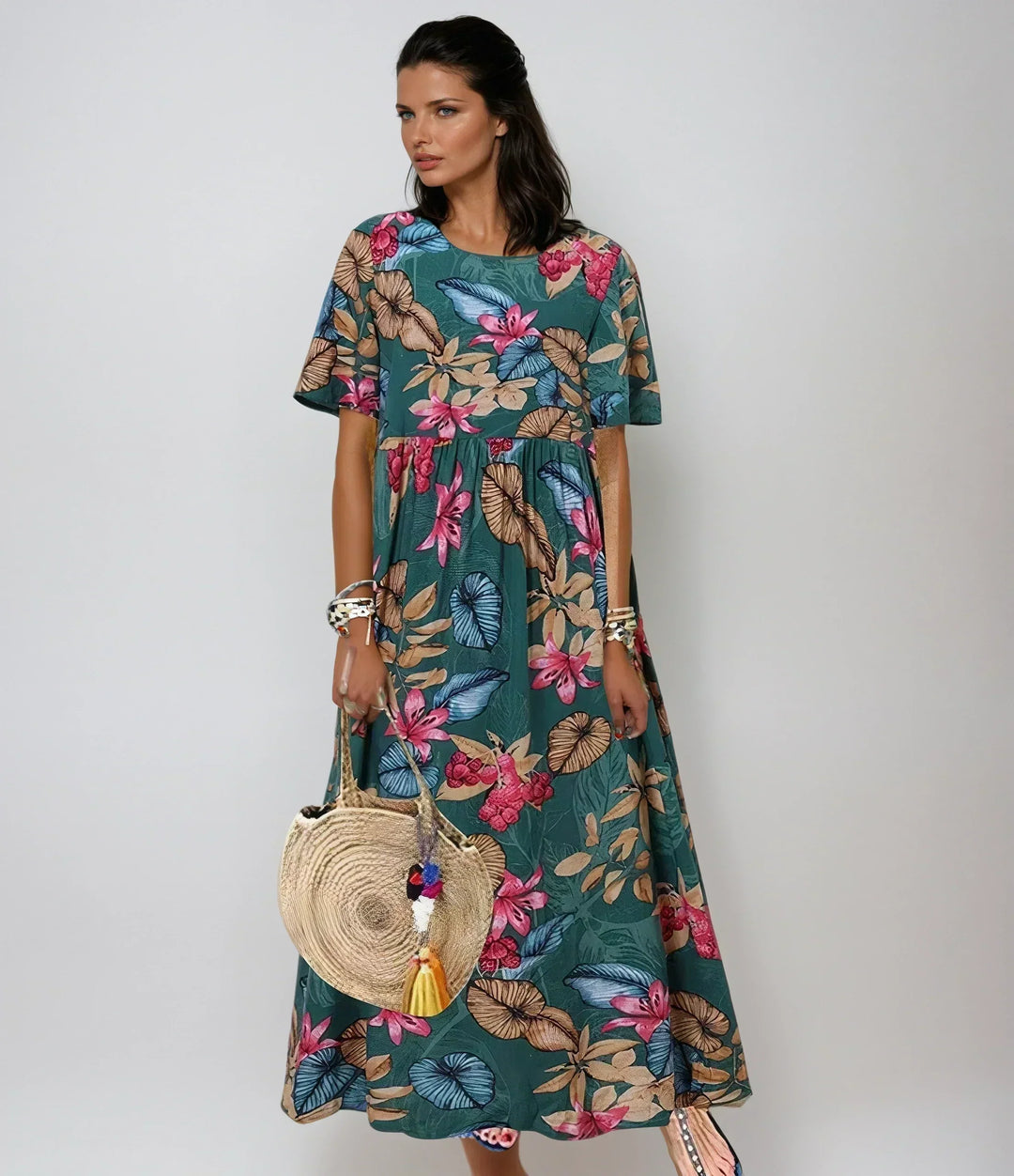 Lovi | Women's Floral Midi Dress — Elegant Summer Style