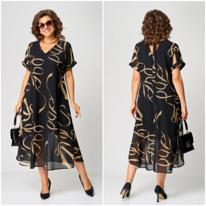 NORA | Women's Relaxed Fit Midi Dress — Cozy Elegance