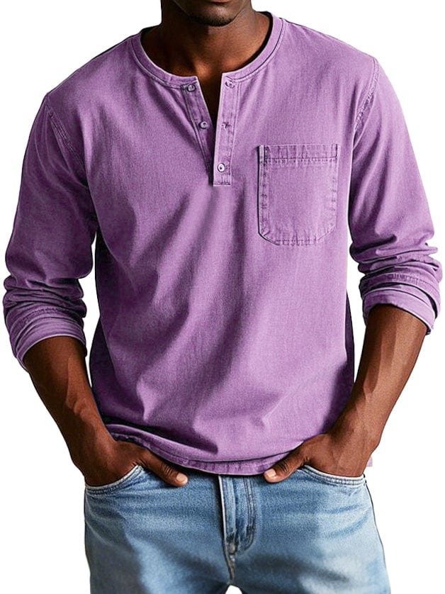 Luka | Men's Vintage Henley Top — Relaxed Casual Fit