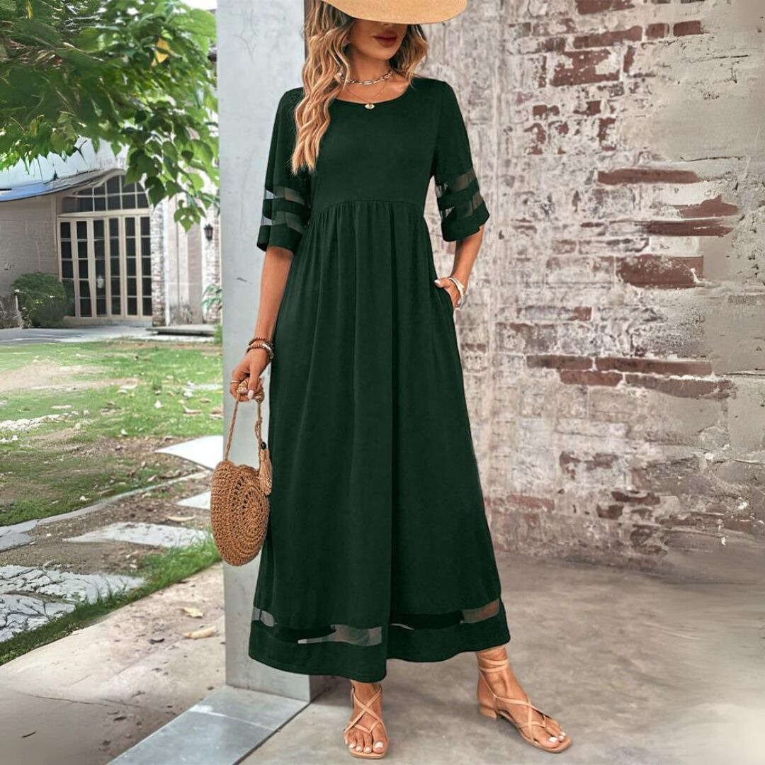 Aubrey™ – Women's Tummy-Smoothing Empire Waist Midi Dress