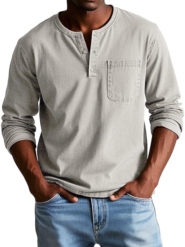Luka | Men's Vintage Henley Top — Relaxed Casual Fit