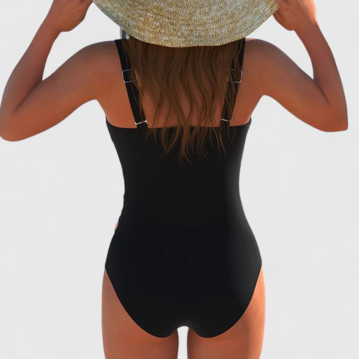 Tazlyne | Women's Floral Wrap One-Piece Swimsuit