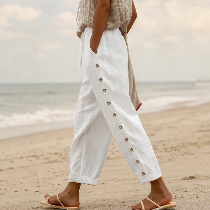 Celine - Women's Relaxed Straight-Leg Casual Trousers
