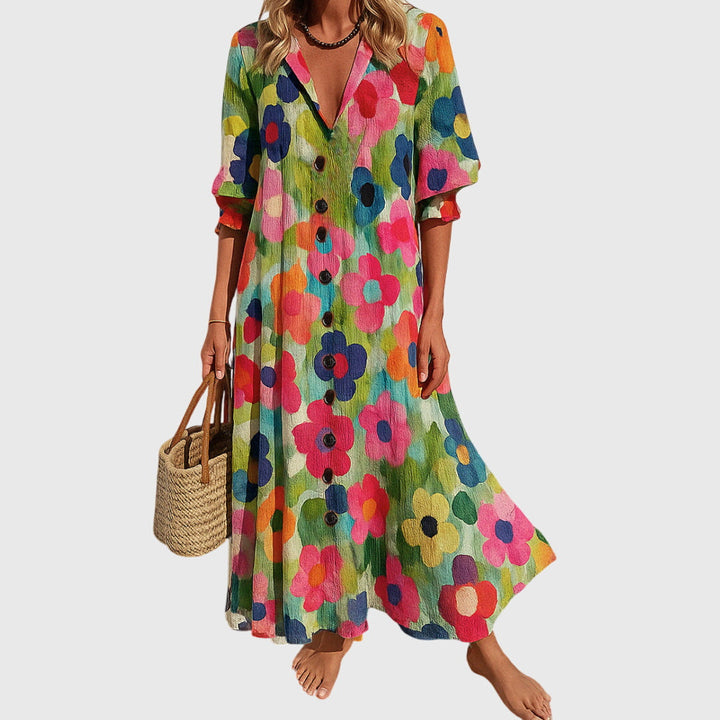 Jasmine™ | Women's Boho Lace Accent Slimming Dress