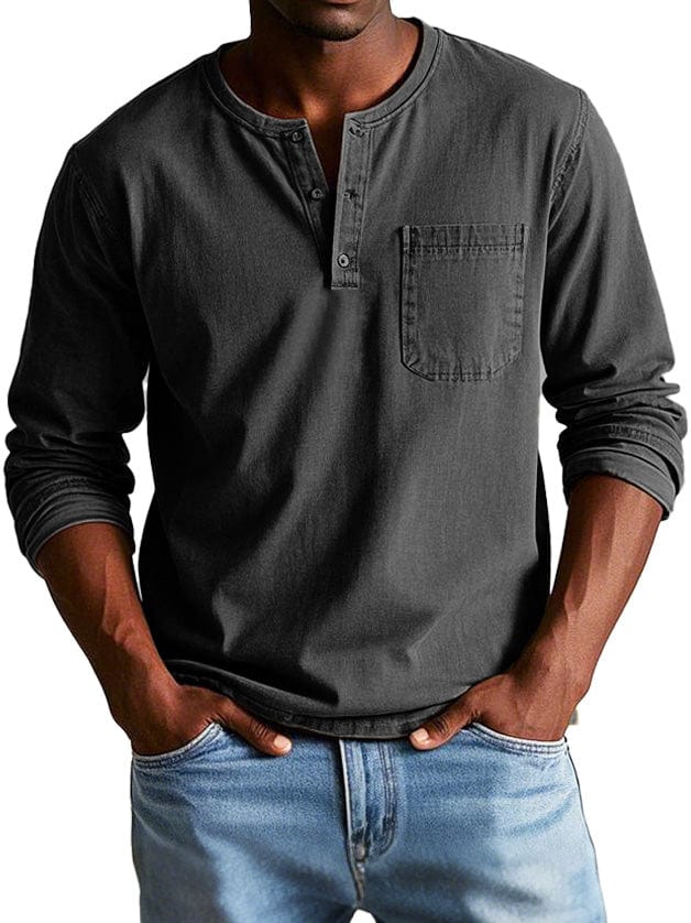 Luka | Men's Vintage Henley Top — Relaxed Casual Fit