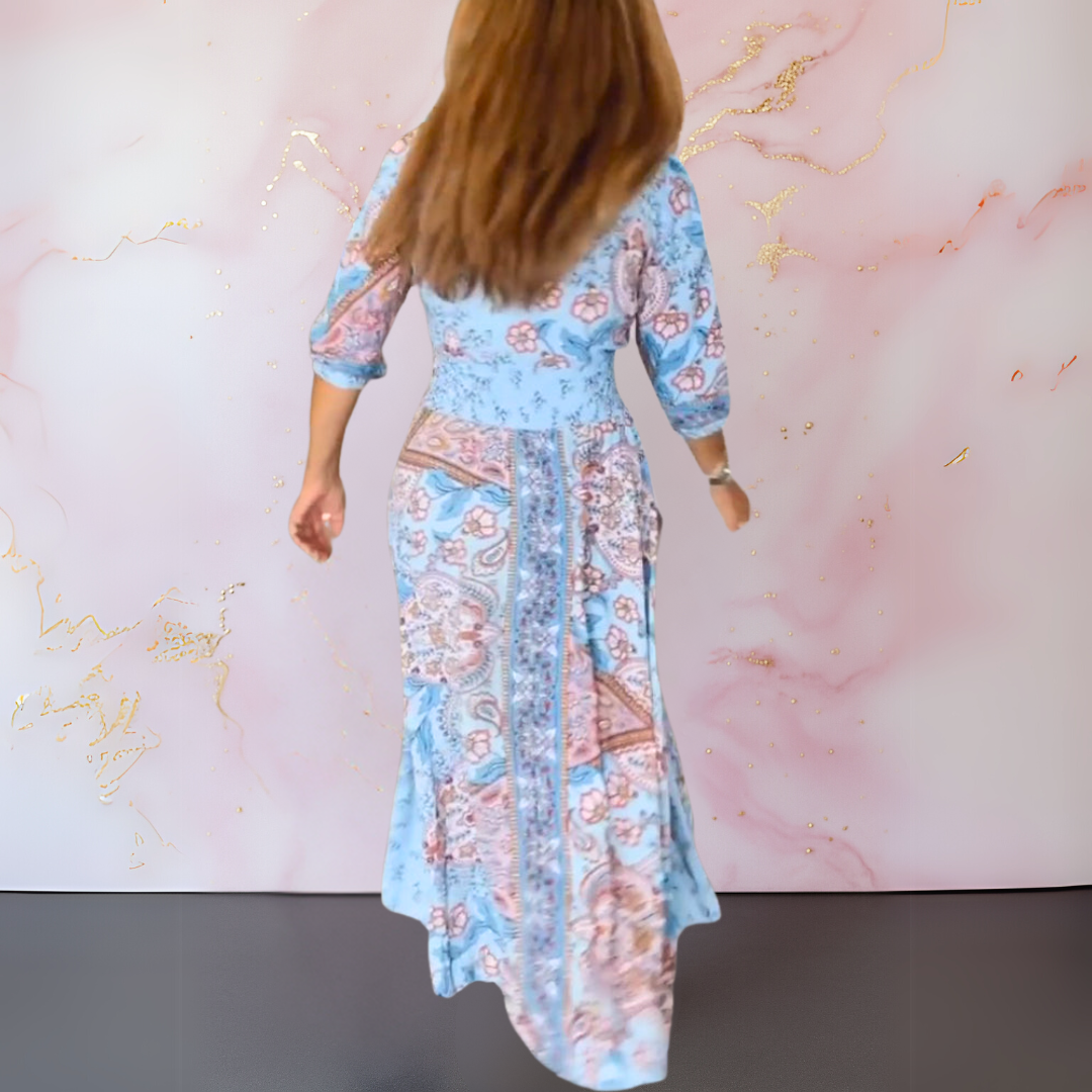 Marga | Women's Elegant V-Neck Maxi Dress for Summer