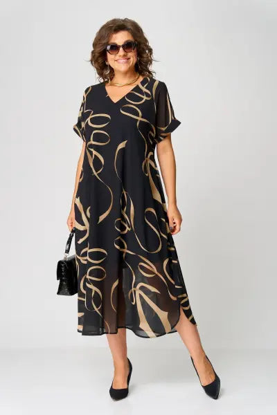 NORA | Women's Relaxed Fit Midi Dress — Cozy Elegance