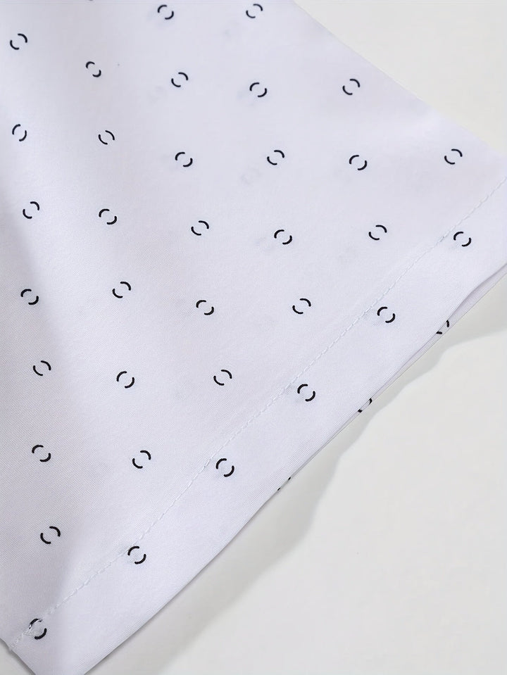 Aaron | Men's Printed Short Sleeve Shirt — Tailored Fit