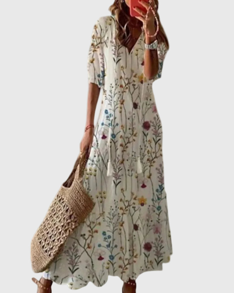 Amalia | Women's Boho Vintage Maxi Dress — Summer Style