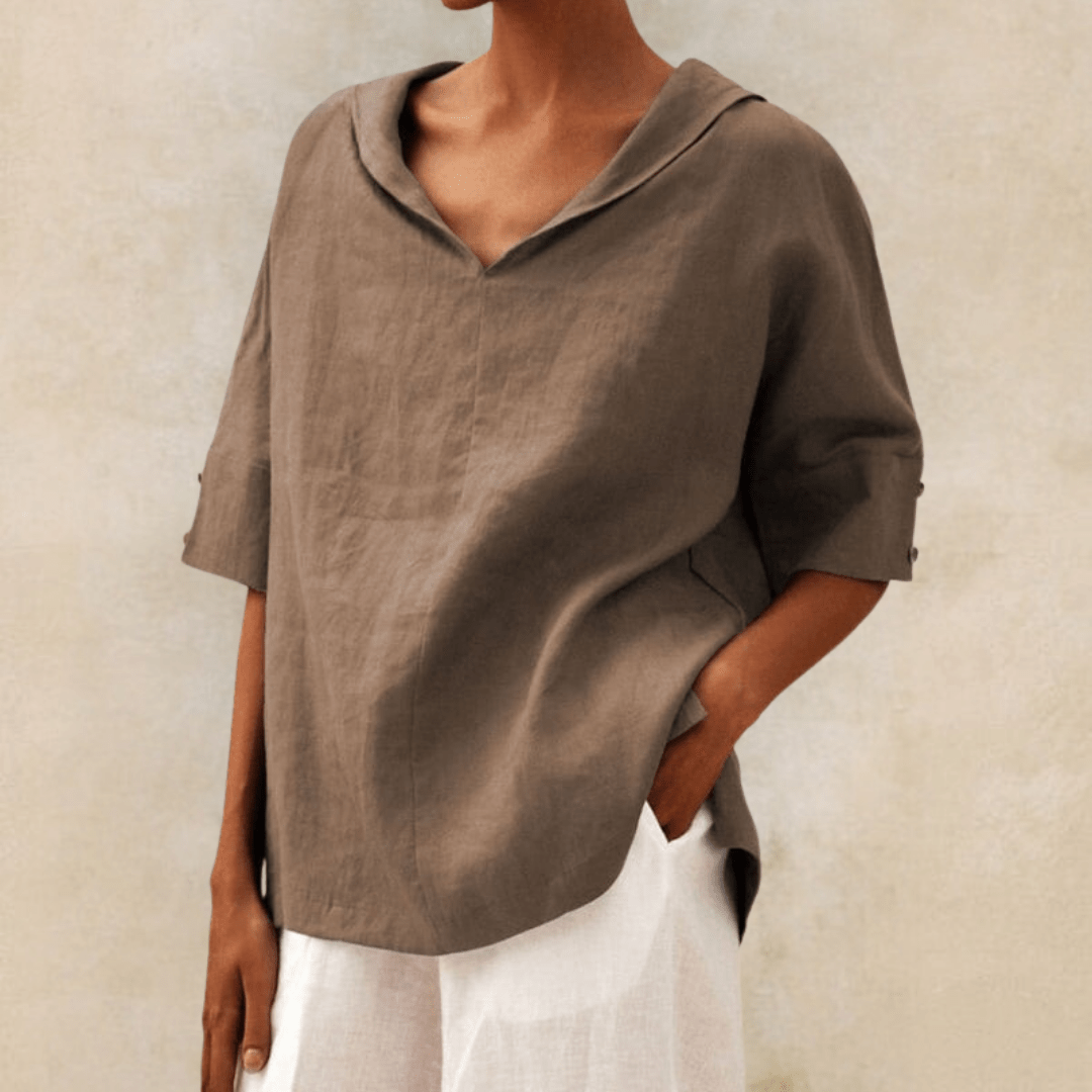 Marie | Women's Oversized Short-Sleeve Shirt — Coastal Style