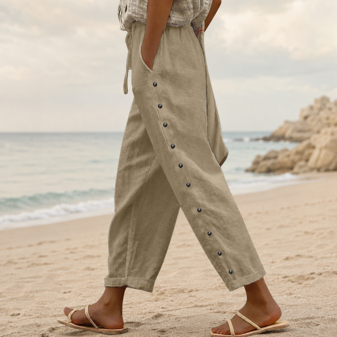 Celine - Women's Relaxed Straight-Leg Casual Trousers