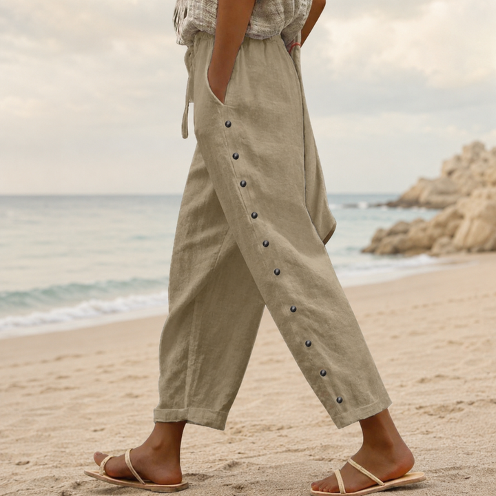 Celine - Women's Relaxed Straight-Leg Casual Trousers