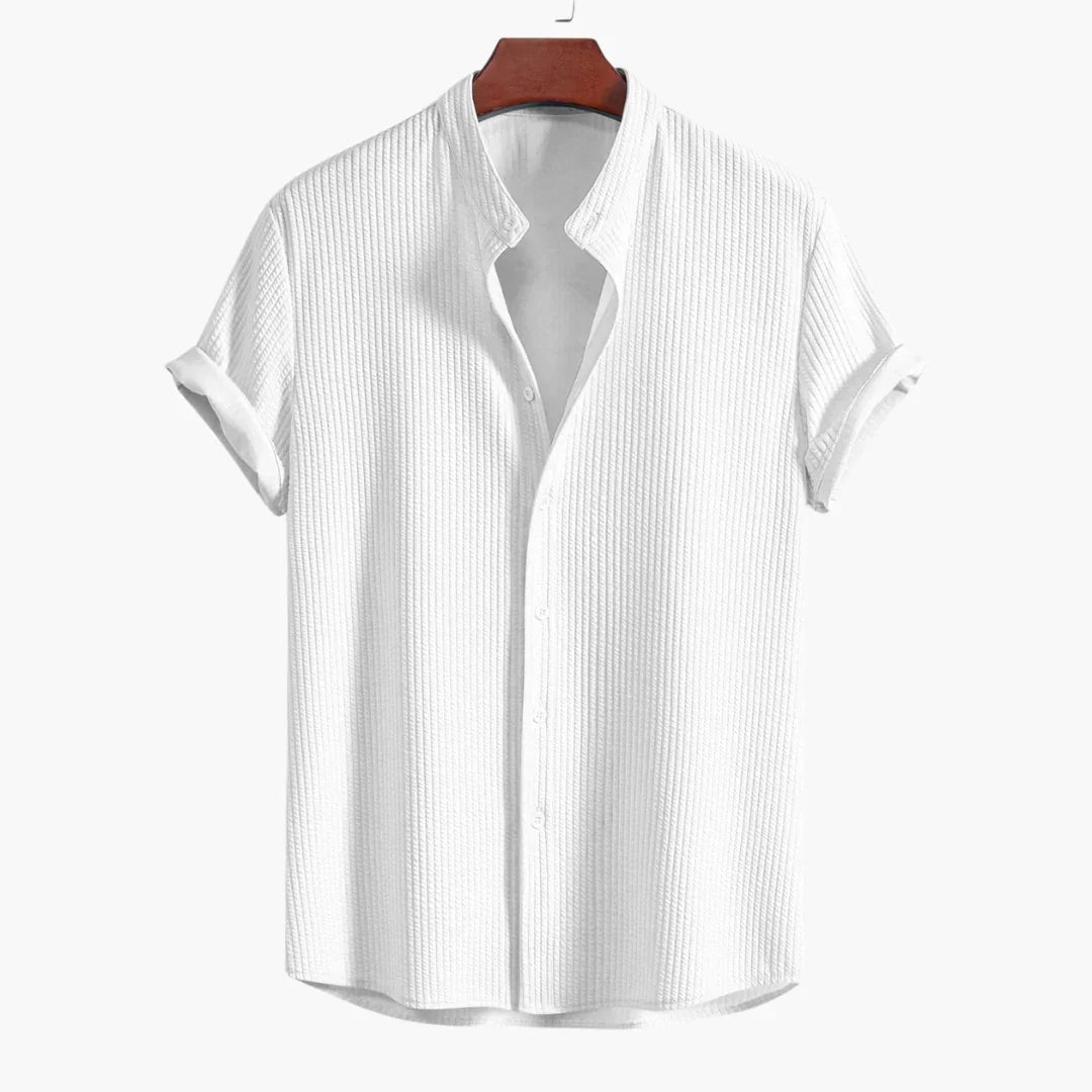 Cyrus | Women's Structured Stand-Collar Shirt — Elegant Fit