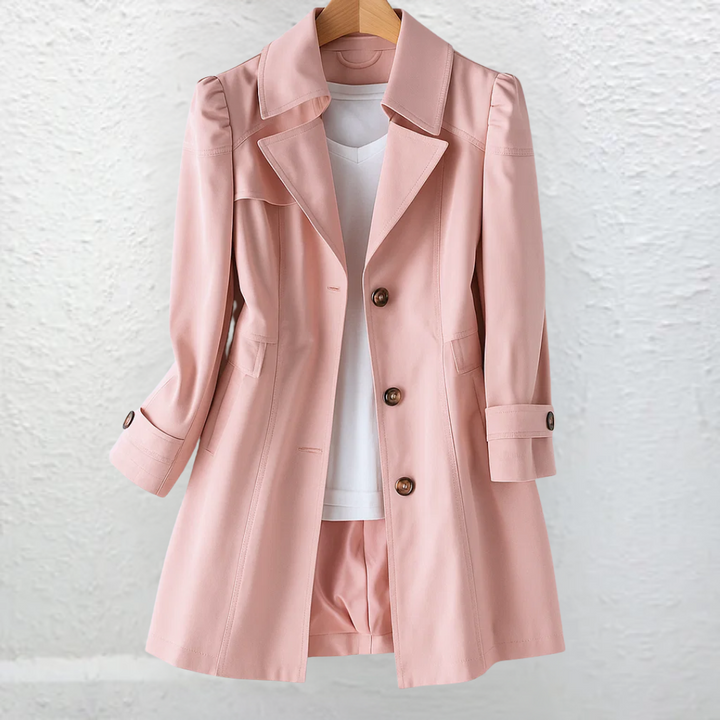 Caterina - Women's Vintage Trench Coat — Tailored Knee-Length
