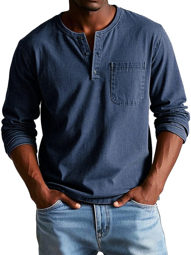 Luka | Men's Vintage Henley Top — Relaxed Casual Fit