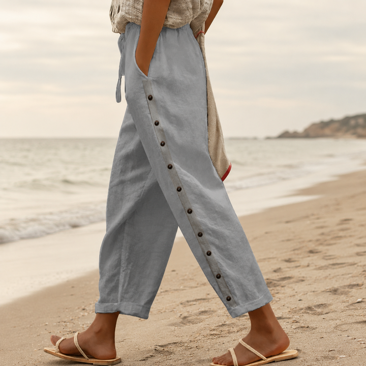 Celine - Women's Relaxed Straight-Leg Casual Trousers