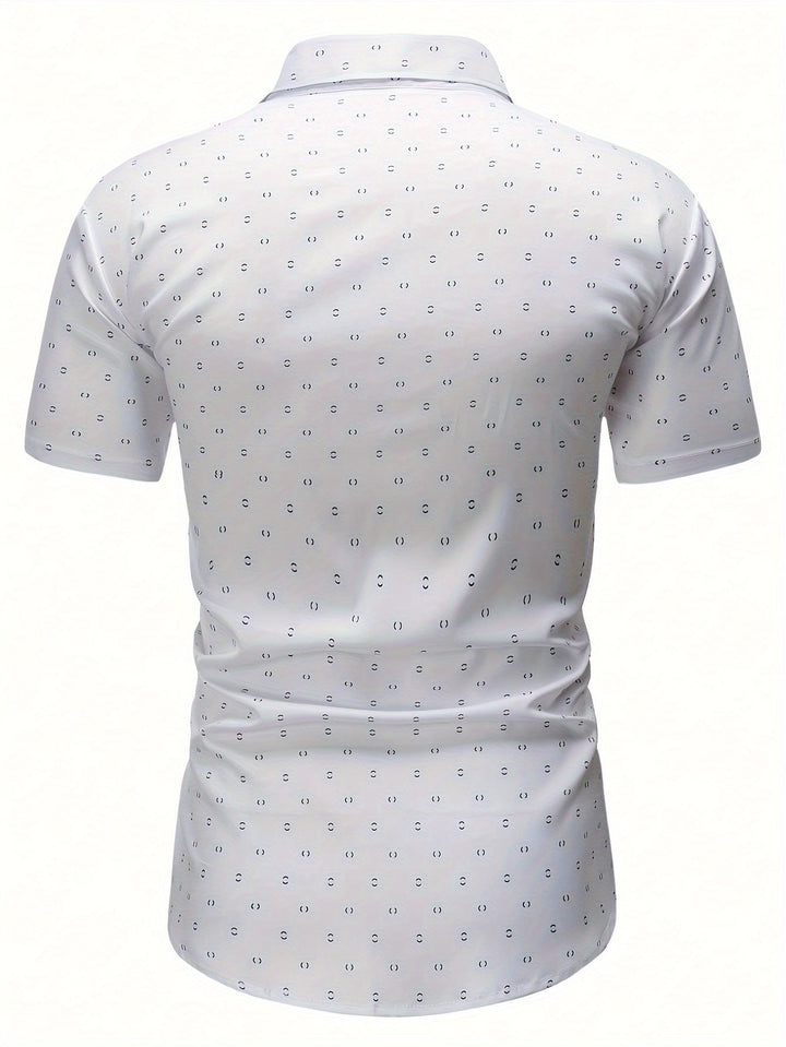 Aaron | Men's Printed Short Sleeve Shirt — Tailored Fit