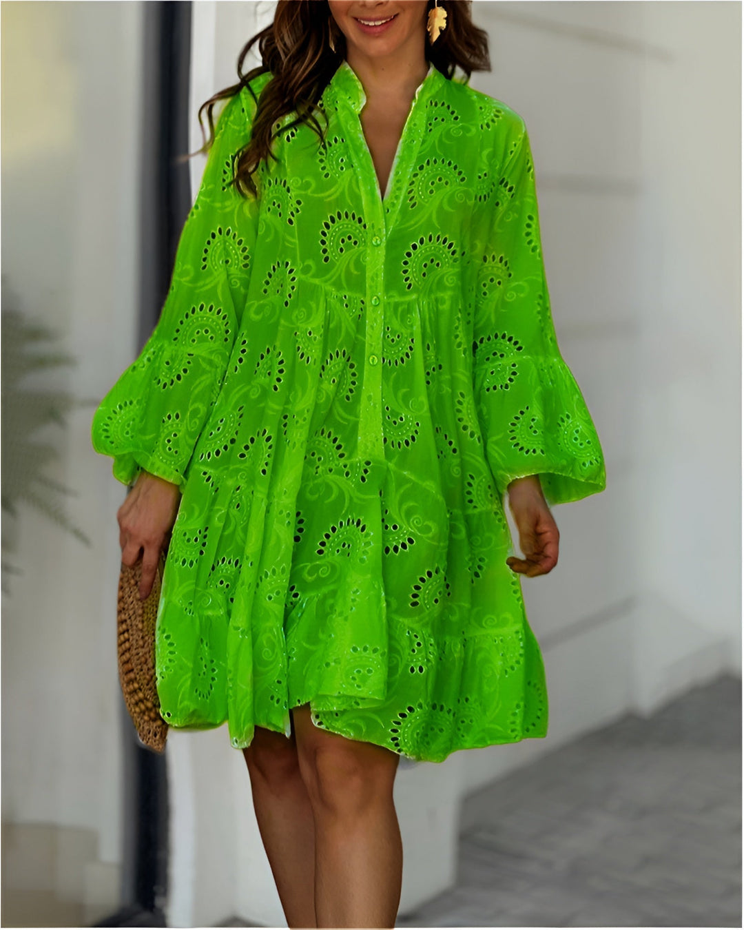 Roselyne | Women's Elegant V-Neck Summer Dress — Airy Fit