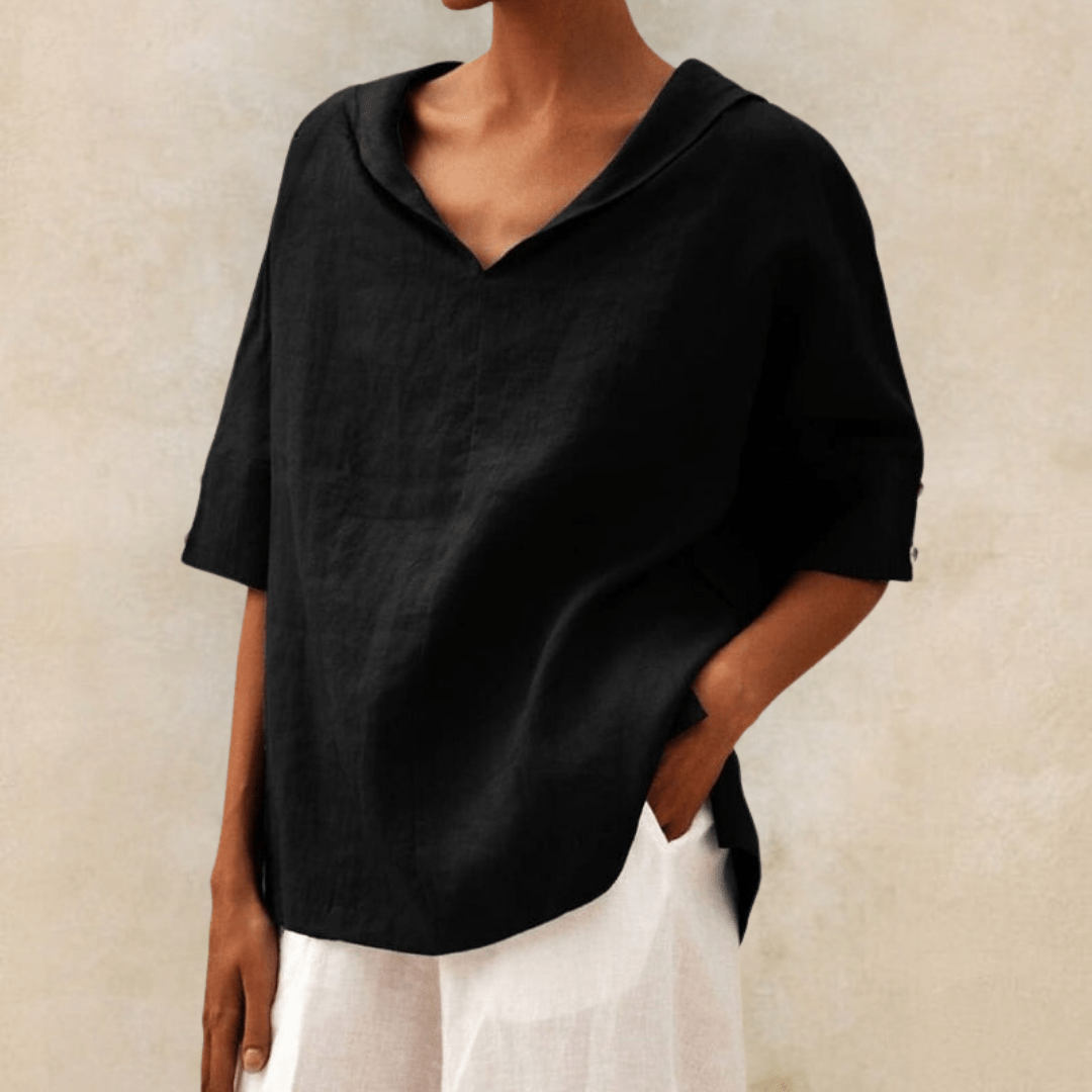 Marie | Women's Oversized Short-Sleeve Shirt — Coastal Style