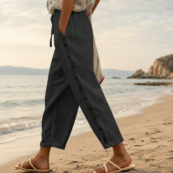 Celine - Women's Relaxed Straight-Leg Casual Trousers