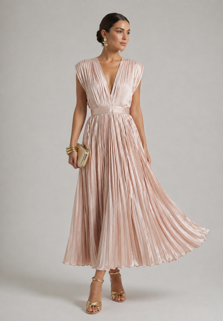 Ellis & Johnson™  | Timeless Pleated Midi Dress
