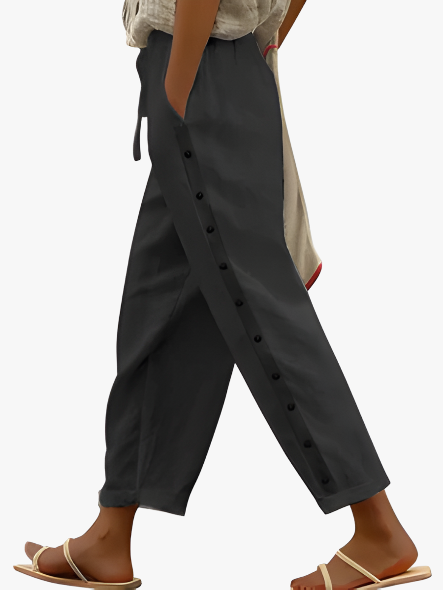 Celine - Women's Relaxed Straight-Leg Casual Trousers
