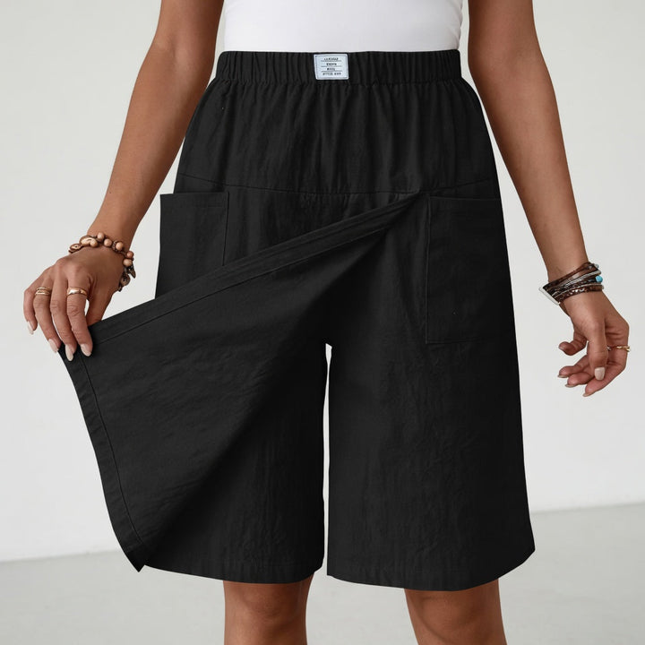 Marga - Women's Wrap Front Skort with Elastic Waist & Pockets